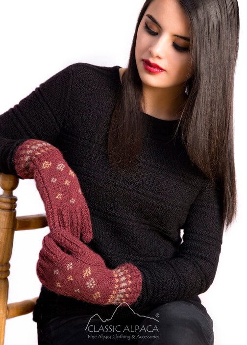 Alpaca Embroidered Bohemian Gloves Alpaca Embroidered Bohemian Gloves