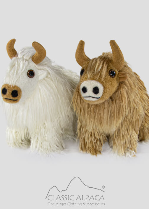 Baby Suri Alpaca Fur - Bull Ornament 10 Inches Baby Suri Alpaca Fur - Bull Ornament 10 Inches