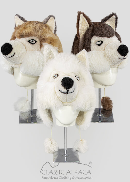 Alpaca Fur Wolf Hat With Ear Flaps Alpaca Fur Wolf Hat With Ear Flaps
