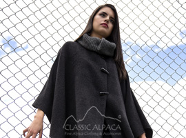 Baby Alpaca Cape with Turtleneck