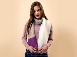 Colour Block Brushed Alpaca Scarf