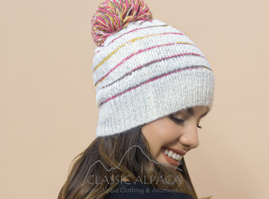 Brushed Striped Alpaca Hat