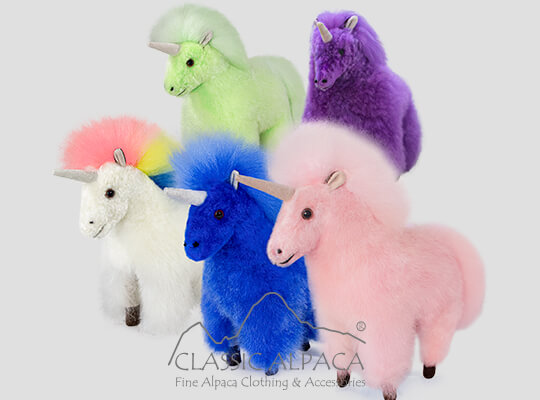 Baby Alpaca Fur-Unicorn Ornament 11 Inches