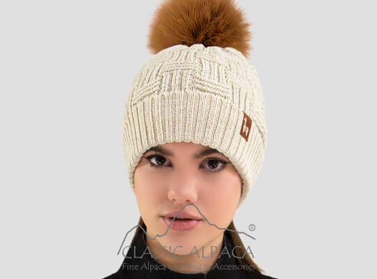 Brittany Fur Pompom Alpaca Hat