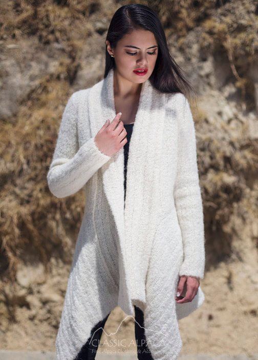 Boucle Alpaca Long Cardigan