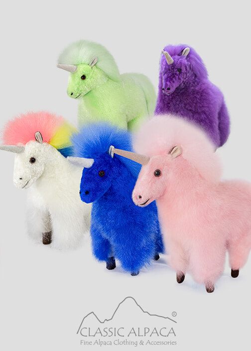 Baby Alpaca Fur-Unicorn Ornament 11 Inches