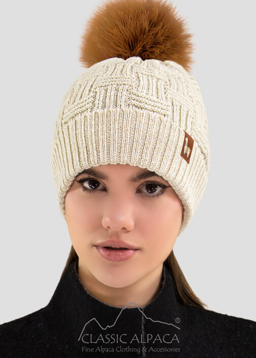 Brittany Fur Pompom Alpaca Hat